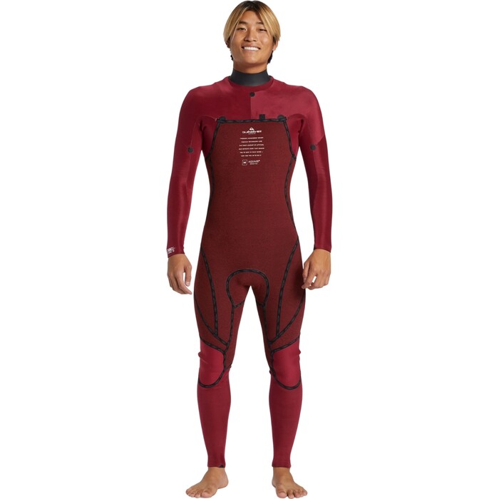 2024 Quiksilver Mnner Mercury 4/3mm Brustreiverschluss Neoprenanzug AQYW103116 - High Risk Red